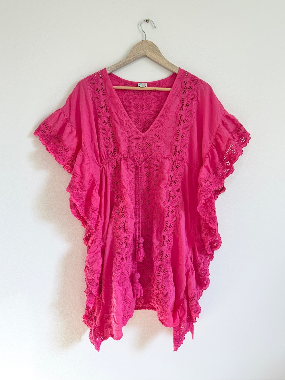 J Crew Pink Ruffle tunic cover-up size xxs xs oversized